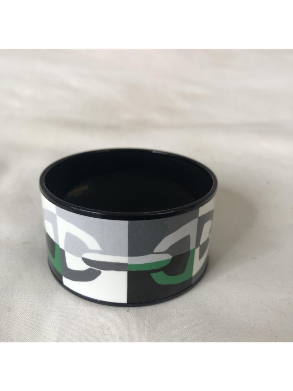 Hermes Printed Enamel Bangle Bracelet Multicolor Chain Link Made In France Box - Picture 15 of 16